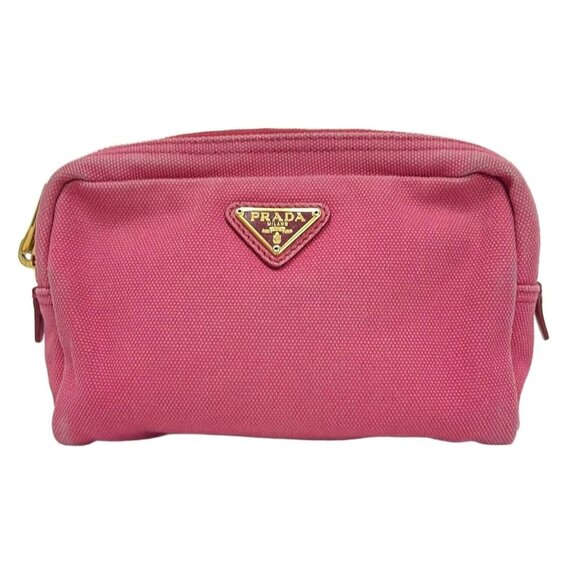 PRADA - Pink Canvas Pouch 132-072125 - Picture 1 of 6